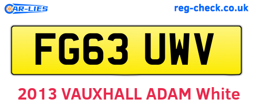 FG63UWV are the vehicle registration plates.