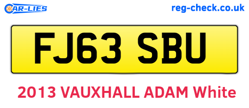 FJ63SBU are the vehicle registration plates.