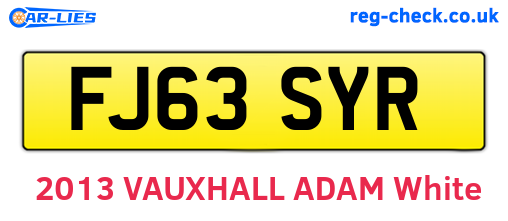 FJ63SYR are the vehicle registration plates.
