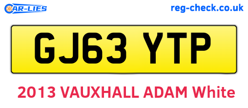 GJ63YTP are the vehicle registration plates.