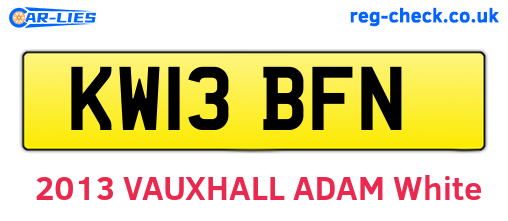 KW13BFN are the vehicle registration plates.