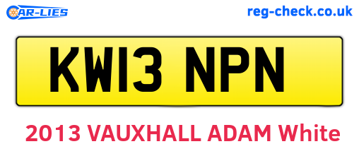 KW13NPN are the vehicle registration plates.