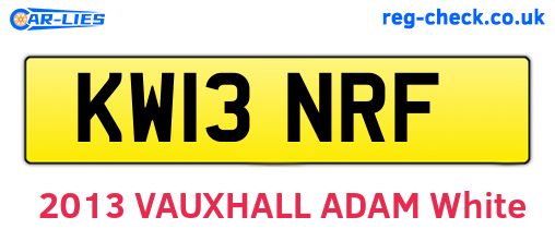 KW13NRF are the vehicle registration plates.