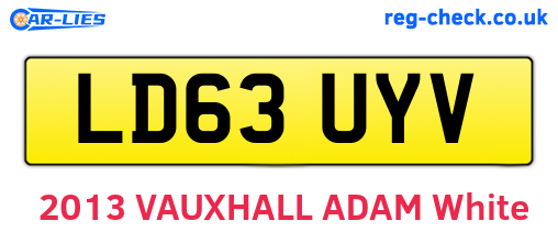 LD63UYV are the vehicle registration plates.