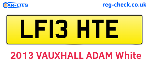 LF13HTE are the vehicle registration plates.
