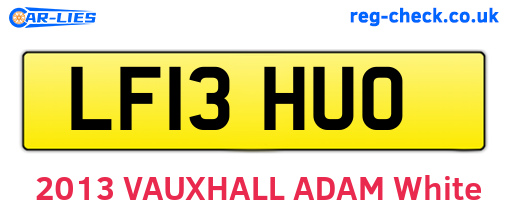 LF13HUO are the vehicle registration plates.