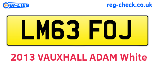 LM63FOJ are the vehicle registration plates.