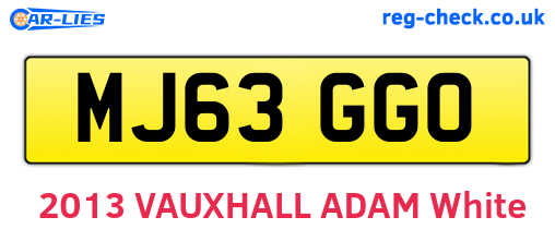 MJ63GGO are the vehicle registration plates.