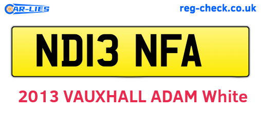 ND13NFA are the vehicle registration plates.