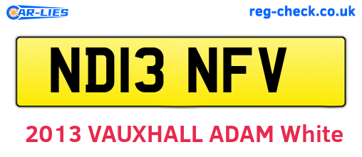 ND13NFV are the vehicle registration plates.