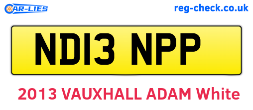 ND13NPP are the vehicle registration plates.