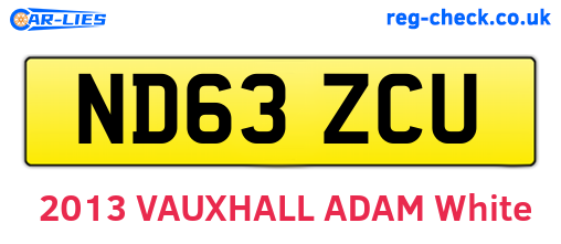 ND63ZCU are the vehicle registration plates.