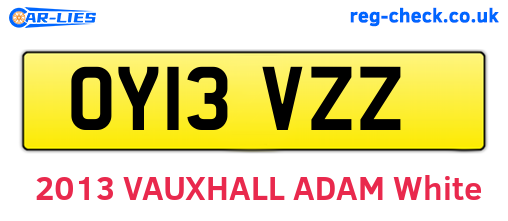 OY13VZZ are the vehicle registration plates.