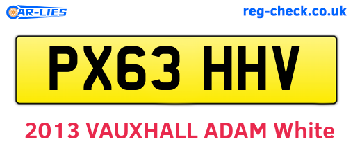 PX63HHV are the vehicle registration plates.