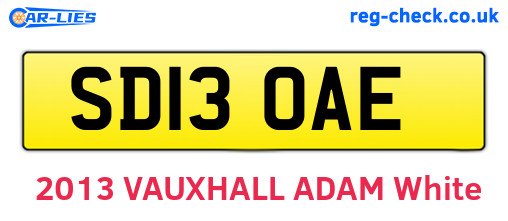 SD13OAE are the vehicle registration plates.