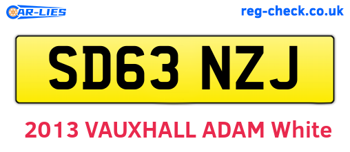 SD63NZJ are the vehicle registration plates.