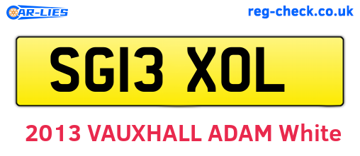 SG13XOL are the vehicle registration plates.