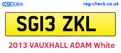 SG13ZKL are the vehicle registration plates.