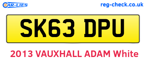 SK63DPU are the vehicle registration plates.