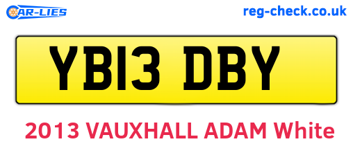 YB13DBY are the vehicle registration plates.