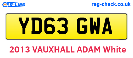 YD63GWA are the vehicle registration plates.