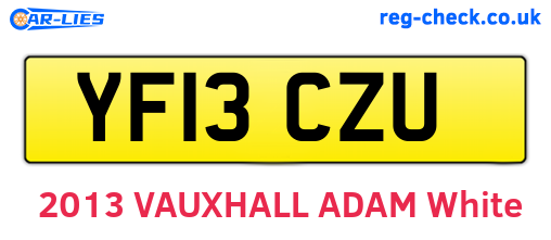 YF13CZU are the vehicle registration plates.