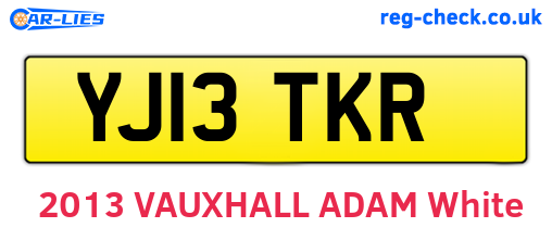 YJ13TKR are the vehicle registration plates.