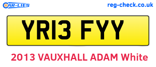 YR13FYY are the vehicle registration plates.