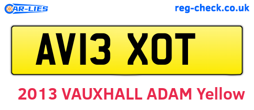 AV13XOT are the vehicle registration plates.