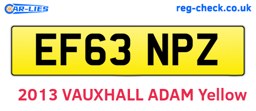 EF63NPZ are the vehicle registration plates.