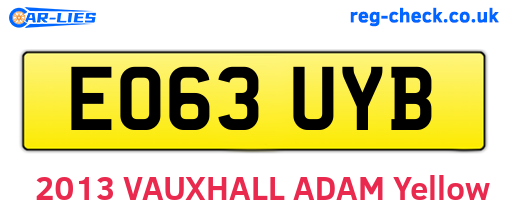 EO63UYB are the vehicle registration plates.