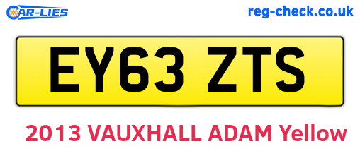 EY63ZTS are the vehicle registration plates.