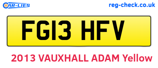 FG13HFV are the vehicle registration plates.