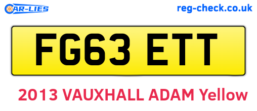 FG63ETT are the vehicle registration plates.