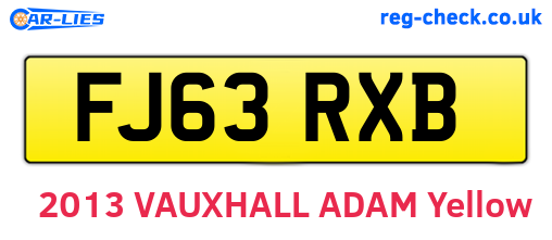 FJ63RXB are the vehicle registration plates.