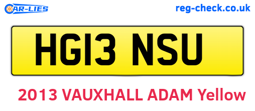 HG13NSU are the vehicle registration plates.