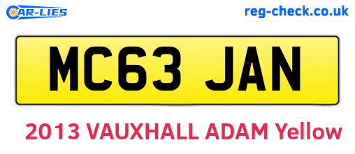 MC63JAN are the vehicle registration plates.
