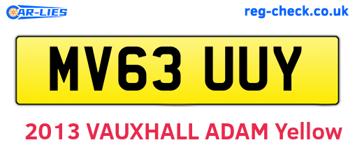MV63UUY are the vehicle registration plates.