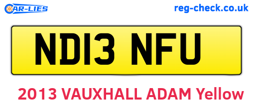 ND13NFU are the vehicle registration plates.