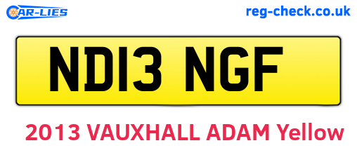 ND13NGF are the vehicle registration plates.