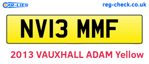 NV13MMF are the vehicle registration plates.