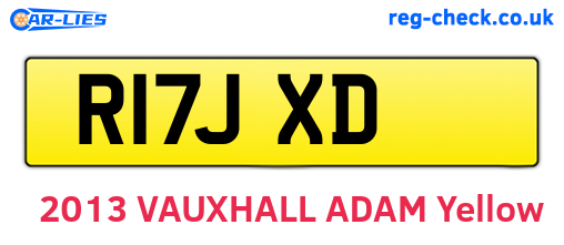 R17JXD are the vehicle registration plates.