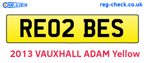 RE02BES are the vehicle registration plates.
