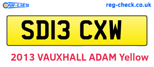 SD13CXW are the vehicle registration plates.
