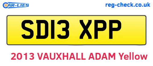 SD13XPP are the vehicle registration plates.