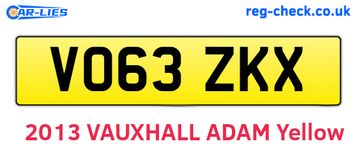 VO63ZKX are the vehicle registration plates.