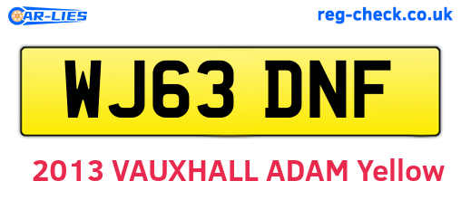 WJ63DNF are the vehicle registration plates.