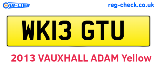 WK13GTU are the vehicle registration plates.