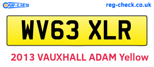 WV63XLR are the vehicle registration plates.