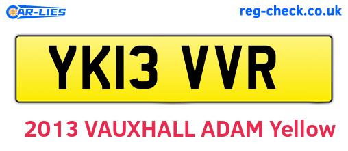 YK13VVR are the vehicle registration plates.